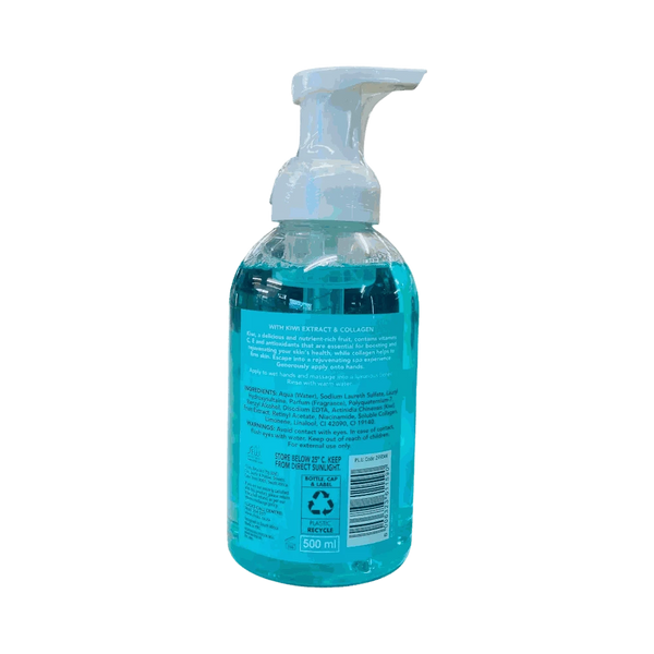 Sorbet Foaming Hand Wash Rejuvenating 500ml bottle with kiwi fruit extract and collagen for gentle cleansing and skin hydration