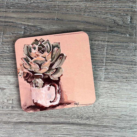 South African Shop - Coasters - Succulent in Enamel Mug (Set of 4)- - Something From Home
