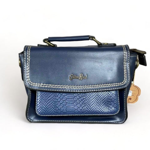 Cotton Road Box Bag - Navy Blue PU Leather - Something From Home - South African Shop