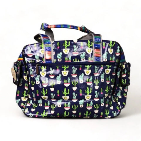 Cotton Road Nappy Bag - Navy Blue with Cactus & Stripes - Something From Home - South African Shop