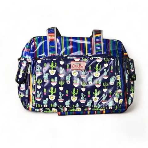 Cotton Road Nappy Bag - Navy Blue with Cactus & Stripes - Something From Home - South African Shop