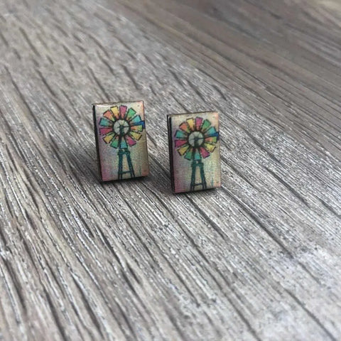 Earrings - Multicolour Windmills - Something From Home - South African Shop
