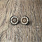Earrings - White Circle with Sunflower - Something From Home - South African Shop