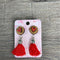 Hanging Earrings - Circle with Red Heart - Something From Home - South African Shop