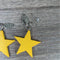 Hanging Earrings - Mustard Wooden Stars - Something From Home - South African Shop