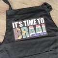 South African Shop - It's TIME to Braai Apron - Black- - Something From Home