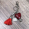 Key Tag/ Handbag Tag - Red - Heart with Donkey and "Genade" - Something From Home - South African Shop