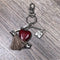 Key Tag/ Handbag Tag - Red - Heart with "John Deere Meisie" - Something From Home - South African Shop