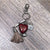 Key Tag/ Handbag Tag - Red - Heart with "John Deere Meisie" - Something From Home - South African Shop