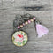 Key Tag - Wooden Circle with Pink Rose - Something From Home - South African Shop