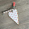 Key Tag - Wooden Heart With Pink Roses - Something From Home - South African Shop
