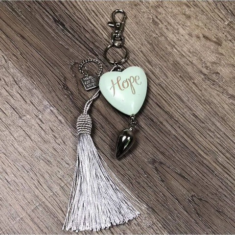 Keyring - Green - Heart with "Hope" - Something From Home - South African Shop