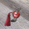 Keyring - Red - Heart with Donkey and "Genade" - Something From Home - South African Shop