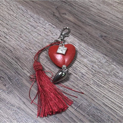 Keyring - Red - Heart with "John Deere Meisie" - Something From Home - South African Shop