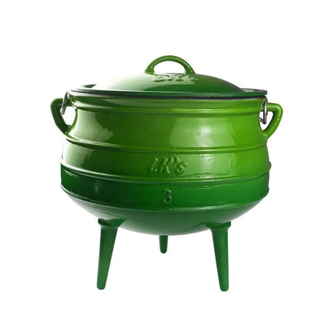 LK Three Legged Potjie Pot 7.8L - GREEN ENAMEL(#3) - Something From Home - South African Shop