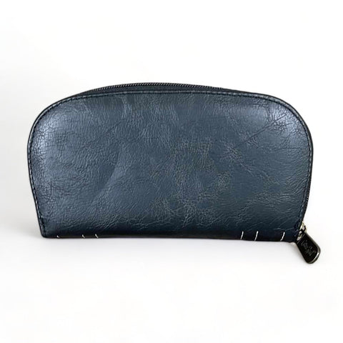 Large Wallet - Black PU Leather with White Stitching - Something From Home - South African Shop