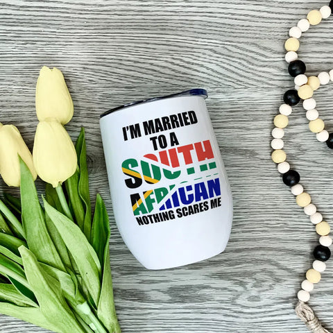 Married To A South African Stainless Steel Wine / Coffee Tumbler (12oz/350ml) - Something From Home - South African Shop