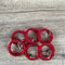 Serviette Rings - Red large beads - 6 pack - "Made with Love" - Something From Home - South African Shop