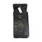Sling Wallet with Cellphone Pouch - Black PU Leather with Embossed Protea - Something From Home - South African Shop