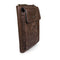 Sling Wallet with Cellphone Pouch - Brown PU Leather with Embossed Protea - Something From Home - South African Shop