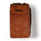 Sling Wallet with Cellphone Pouch - Rust PU Leather with Embossed Protea - Something From Home - South African Shop