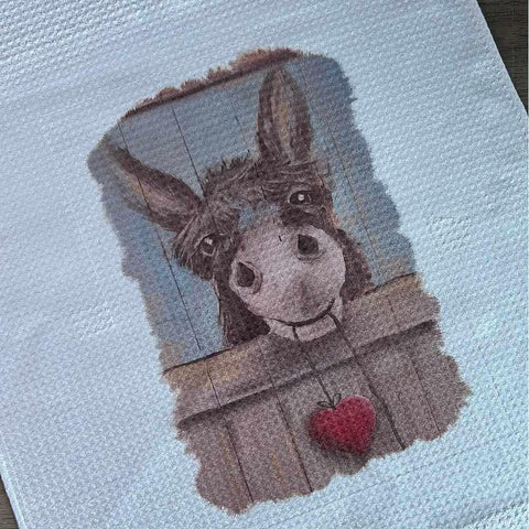 Waffle Weave Printed Dishcloth - Donkey - Something From Home - South African Shop
