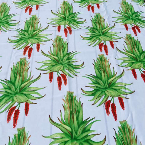 South African Shop - White Tablecloth with Aloes- - Something From Home