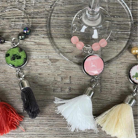 South African Shop - Wine Glass Charms - John Deere- - Something From Home