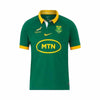 Nike Springbok Jersey Men's Home, green and gold rugby shirt with embroidered logos and polo collar.