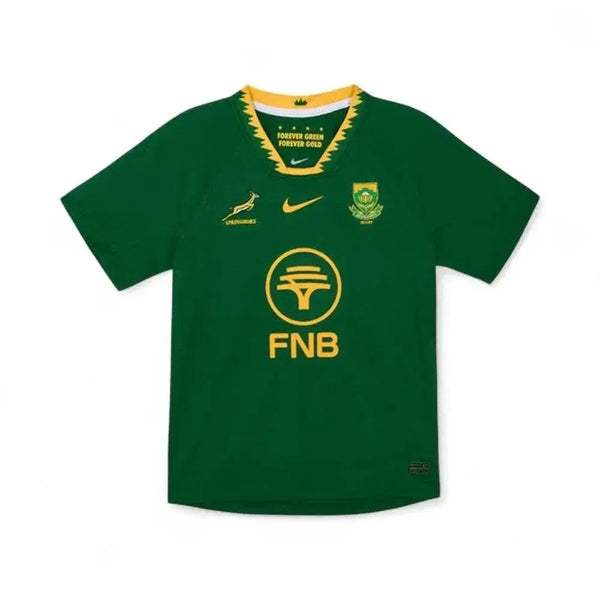 Women's medium Springboks Jersey FNB rugby shirt with team logo and FNB branding in durable polyester fabric