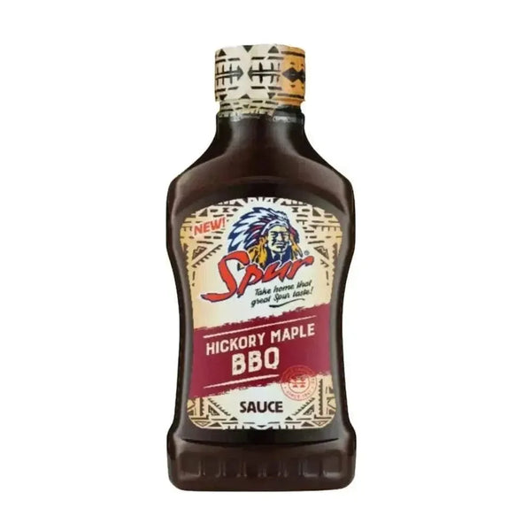 Spur Sauce Hickory Maple BBQ 500ml bottle with sweet and smoky flavor for grilling