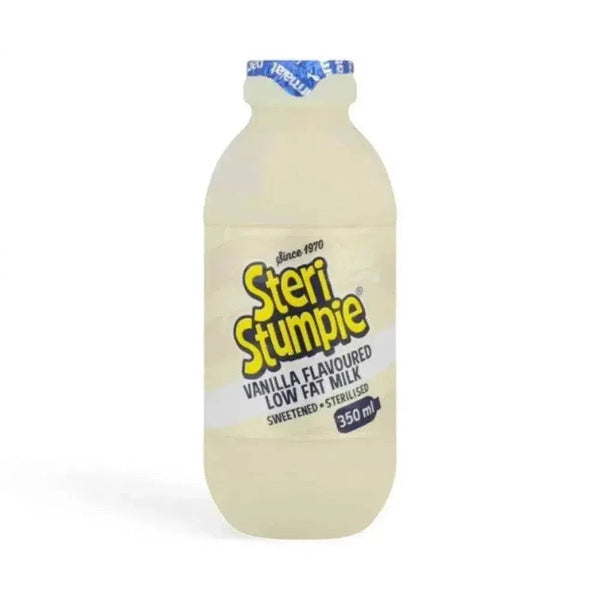 Steri Stumpie Vanilla Milk 350ml Bottle, South Africa's top flavored milk brand.