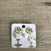 Stud Earrings - Hexagon Leopard Spots - Something From Home - South African Shop