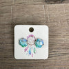 Stud Earrings - Hexagon Mint Marble - Something From Home - South African Shop