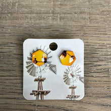 Stud Earrings - Hexagon with Windmills - Something From Home - South African Shop