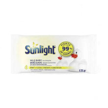 Sunlight Mild Baby Cleansing Face & Body Bar Soap 175g packaging with germ protection claim.