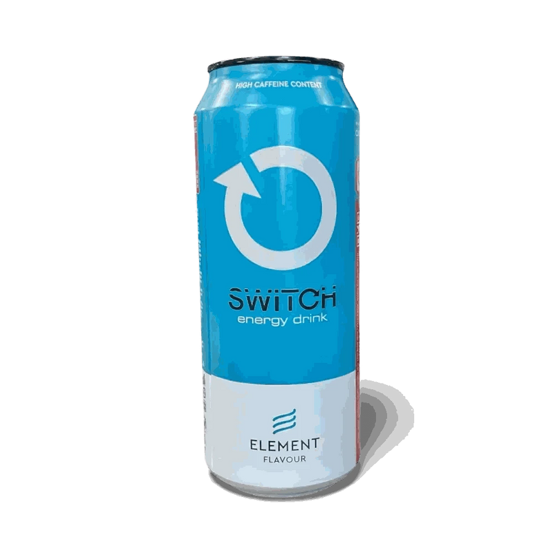 Switch Energy Drink Element Flavour 500ml blue can with high caffeine and B-vitamins for energy and focus