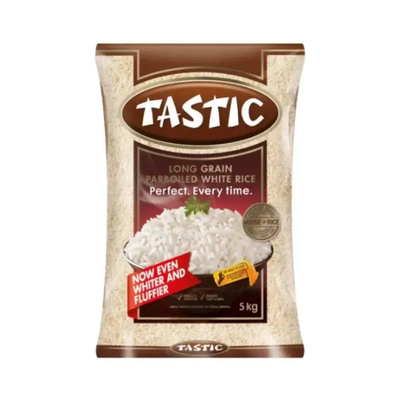 Tastic Long Grain Parboiled White Rice 5kg nutritious fluffy white rice package