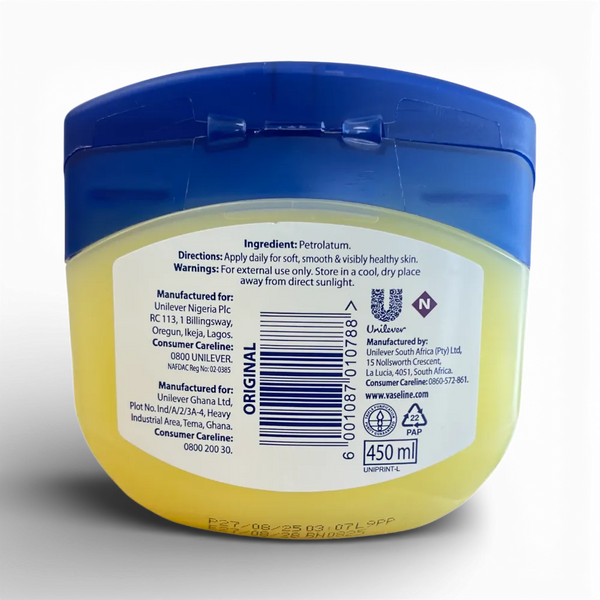 Vaseline Blueseal 450ml pure petroleum jelly for moisturizing and protecting skin