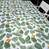 White Tablecloth with Delicious Monster & Strelitzia - Something From Home - South African Shop