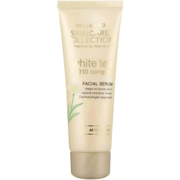 White Tea & Q10 Anti-Ageing Facial Serum 50ml bottle with product details