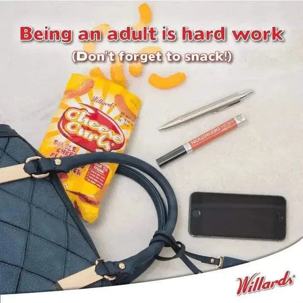 Willards Cheese Curls 150g - baked double cheese maize snack, tartrazine-free, light and crunchy