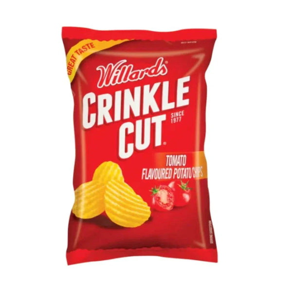 Willards Crinkle Cut Tomato flavored potato chips 120g pack with thick-cut and tangy taste