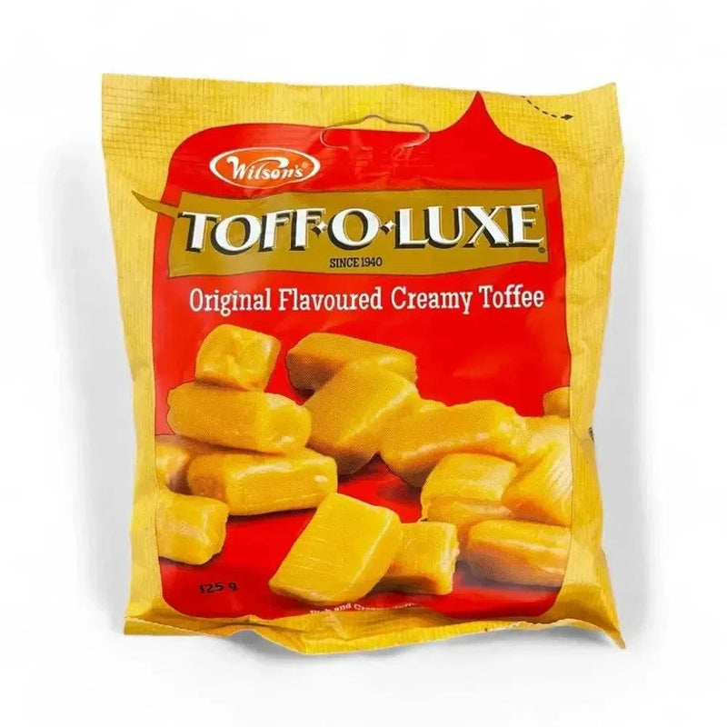 Wilsons Toff-O-Luxe original creamy toffee 125g bag of smooth caramel sweets