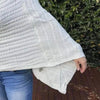 Cream knitted cotton Winter Poncho with round neck