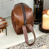 Woesmooi Genuine leather Shaving bag - Light brown from South African Shop in New Zealand – Something From Home.