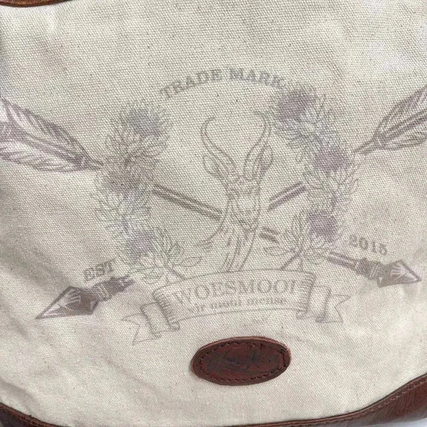 Woesmooi Shopper Bag with genuine leather inserts and canvas detailing, handcrafted in New Zealand