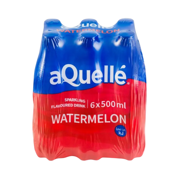 aQuellé Flavoured Sparkling Water - Watermelon (Pack of 6 x 500ml)