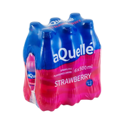 aQuellé Flavoured Sparkling Water - Strawberry (Pack of 6 x 500ml)
