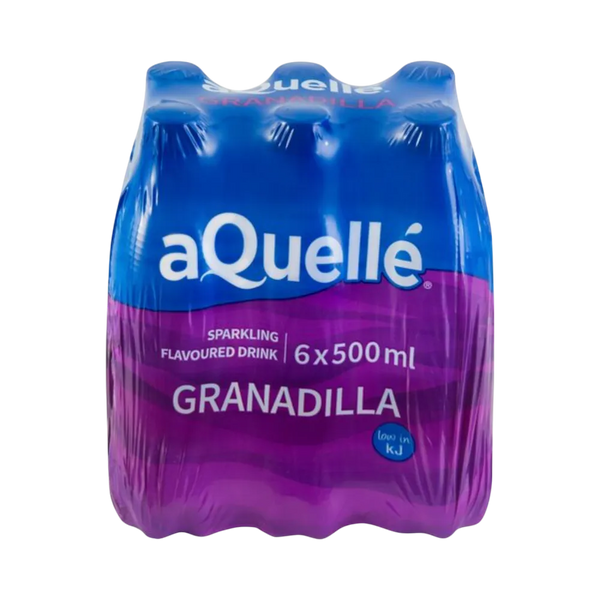 aQuellé Granadilla Flavoured Sparkling Water 6 × 500ml multipack front view